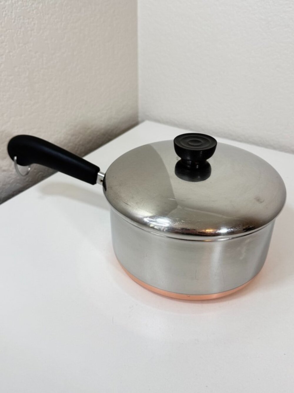 VTG Revere Ware 2 Qt -88 Saucepan Stainless Steel Copper Bottom ILL USA w/ Lid